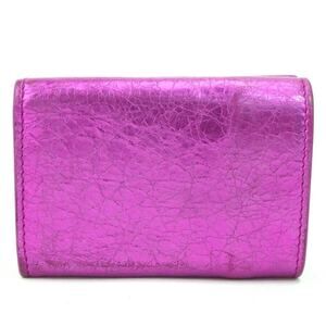 Balenciaga Pink Wallet Leather Paper Compact Tri fold